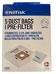 Genuine Nilfisk Action, Astral, Bravo series & GM100 Sprint vacuum cleaner bags (VB560)