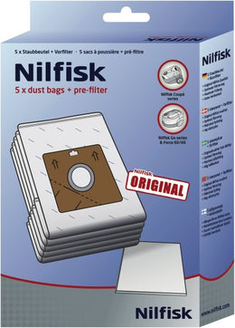Genuine Nilfisk vacuum cleaner bags to suit Coupe, Go, Compact, One and Force series (VB564)